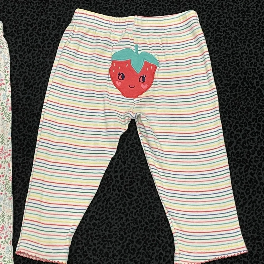 CARTER'S Girls Pants Bundle 12M Floral Pull On Comfort 100% Cotton